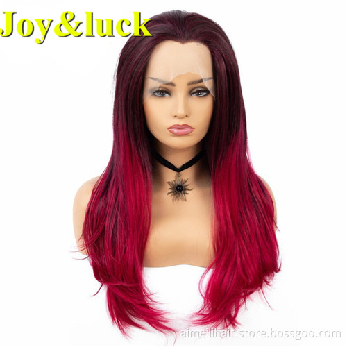 Wholesale Price Lacefront Wigs For Women Cosplay Party Or Daily Life Fashion Long Natural Straight Blonde Synthetic Ladies Hair